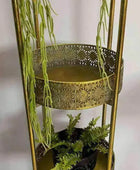 Distressed Gold Tall 4 Tier Round Tray Stand - The Farthing