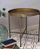 Distressed Gold Tray Table - The Farthing