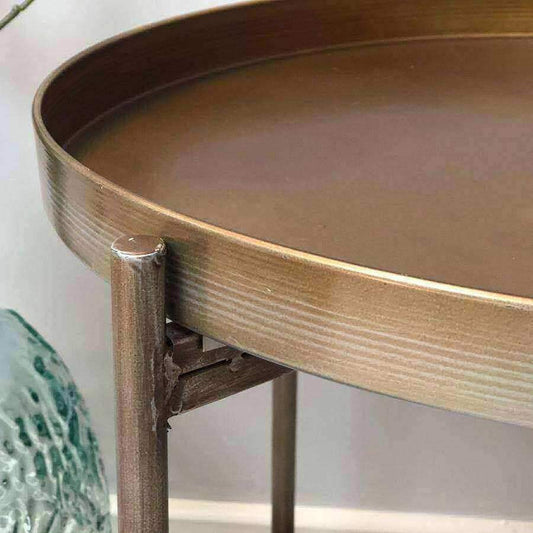 Distressed Gold Tray Table - The Farthing