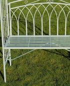 Distressed Green Steel Arch and Garden Bench - The Farthing