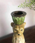 Distressed Leopard Candle Holder - The Farthing