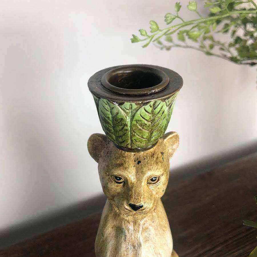 Distressed Leopard Candle Holder - The Farthing