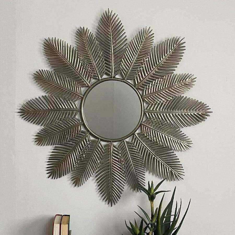 Distressed Metal Gold Palm Leaves Wall - The Farthing