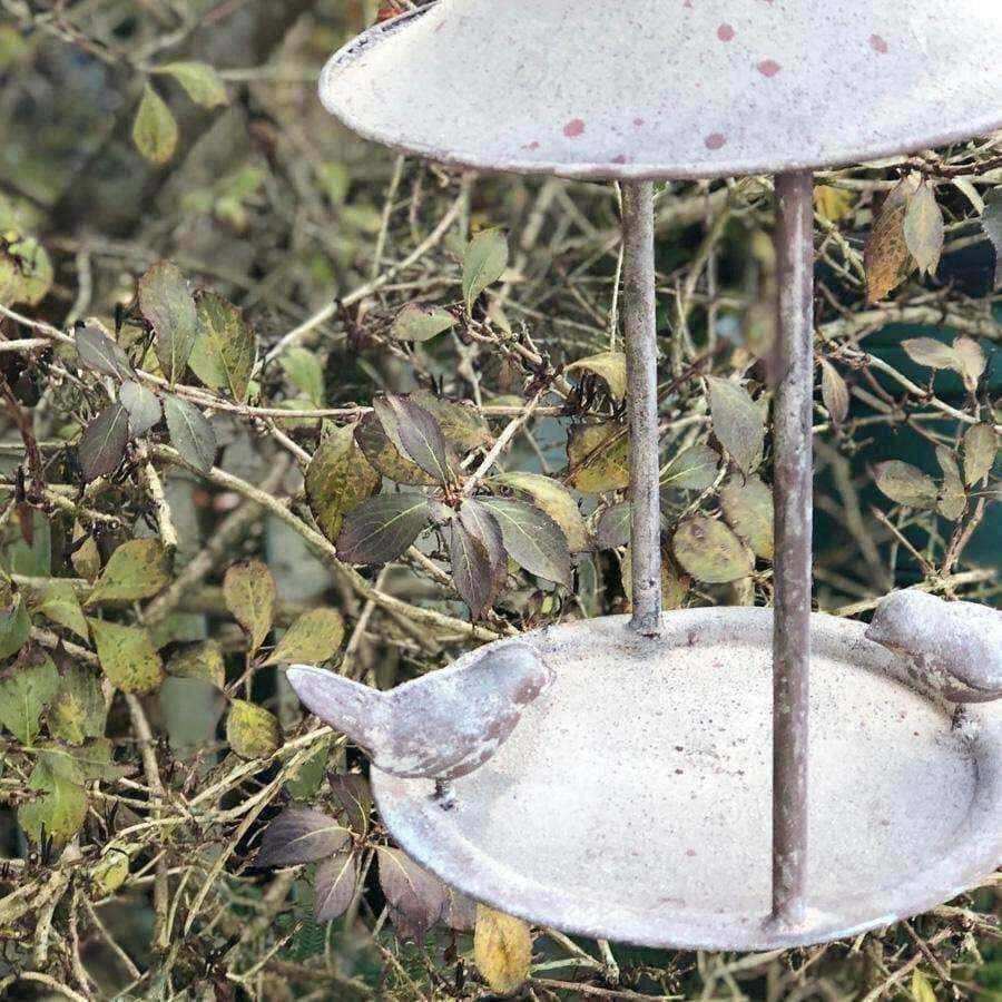 Distressed Metal Hanging Bird Feeder - The Farthing
