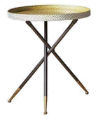 Distressed Metal Tripod Legged Side Table - The Farthing