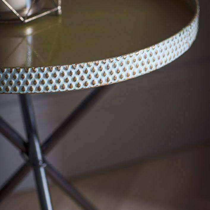 Distressed Metal Tripod Legged Side Table - The Farthing