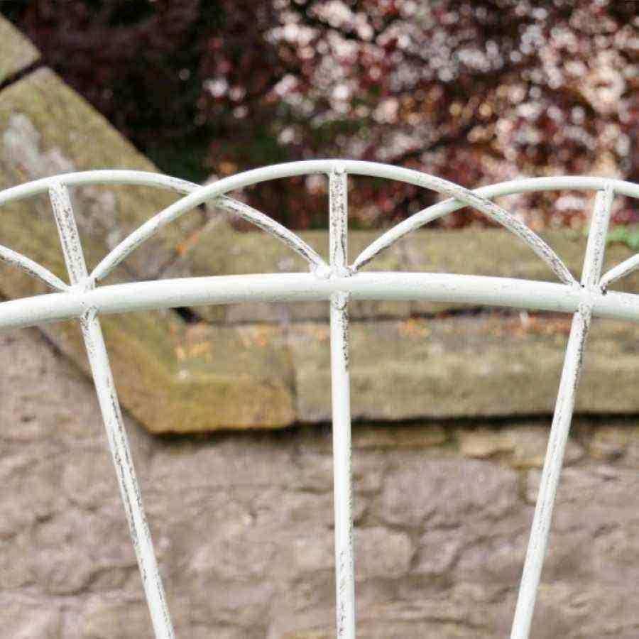 Distressed Steel Garden Bench - Pale Green - The Farthing
