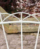 Distressed Steel Garden Bench - Pale Green - The Farthing