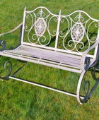 Distressed Steel Rocking Metal Bench - The Farthing