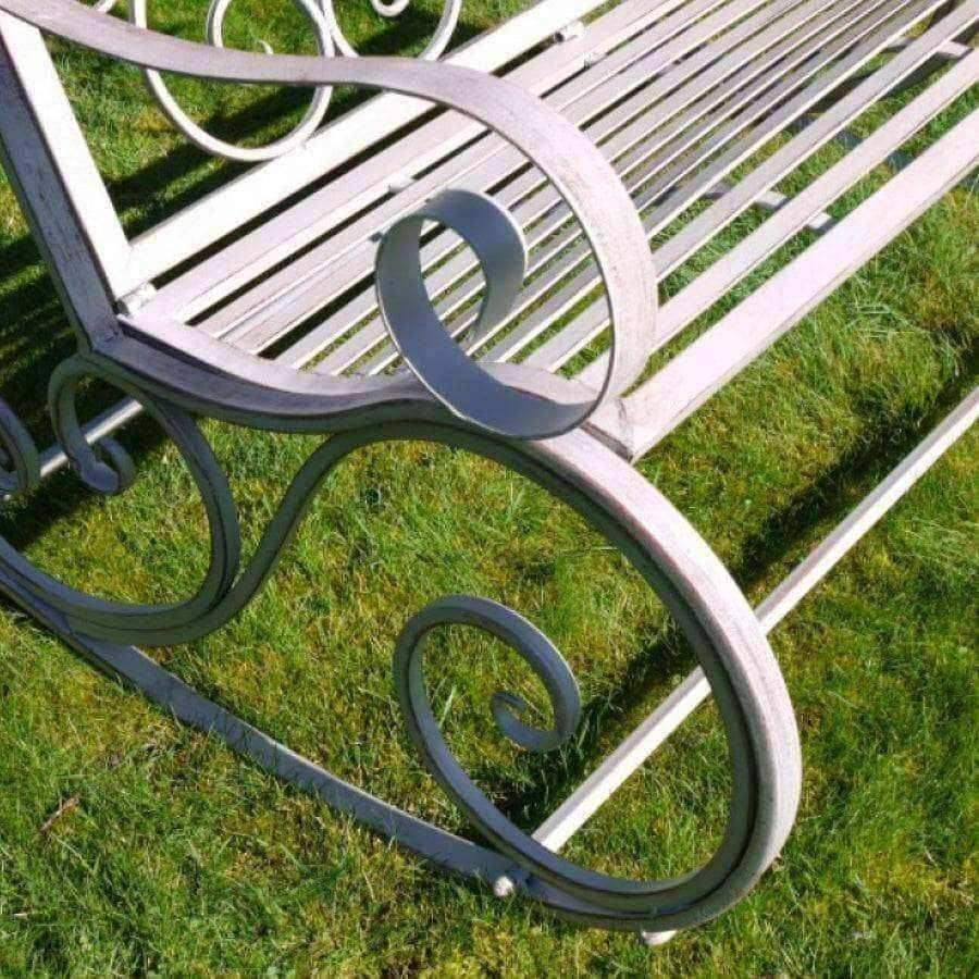 Distressed Steel Rocking Metal Bench - The Farthing