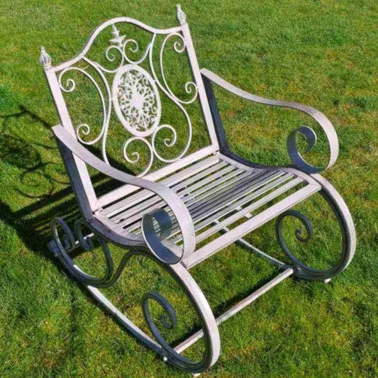 Distressed Steel Rocking Metal Chair - The Farthing