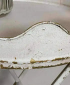Distressed White and Gold Round Top Side Table - The Farthing
