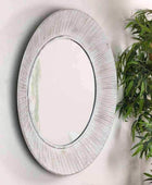 Distressed White Round Tisbury Wall Mirror - The Farthing