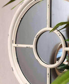 Distressed White Round Window Mirror - The Farthing