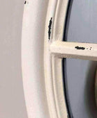 Distressed White Round Window Mirror - The Farthing