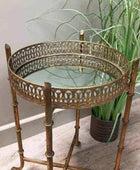 Elegant Gold Mirrored Tray Table - The Farthing