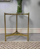 Elegant Round Glass Top Side Table - The Farthing