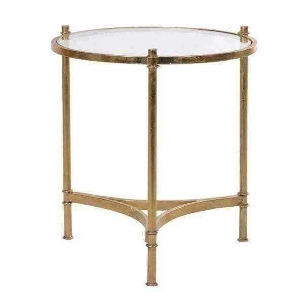 Elegant Round Glass Top Side Table - The Farthing