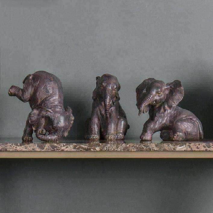 Elephant Trio Ornament Set - The Farthing