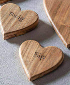 Emotive Heart Coasters Natural Set of 4 - The Farthing