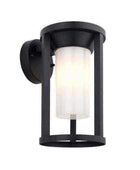 Exterior Black Cylinder Downlighting Wall Light - The Farthing