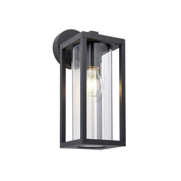 Exterior Black Rectangular Silhouette Downlighting Wall Light - The Farthing