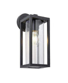 Exterior Black Rectangular Silhouette Downlighting Wall Light - The Farthing