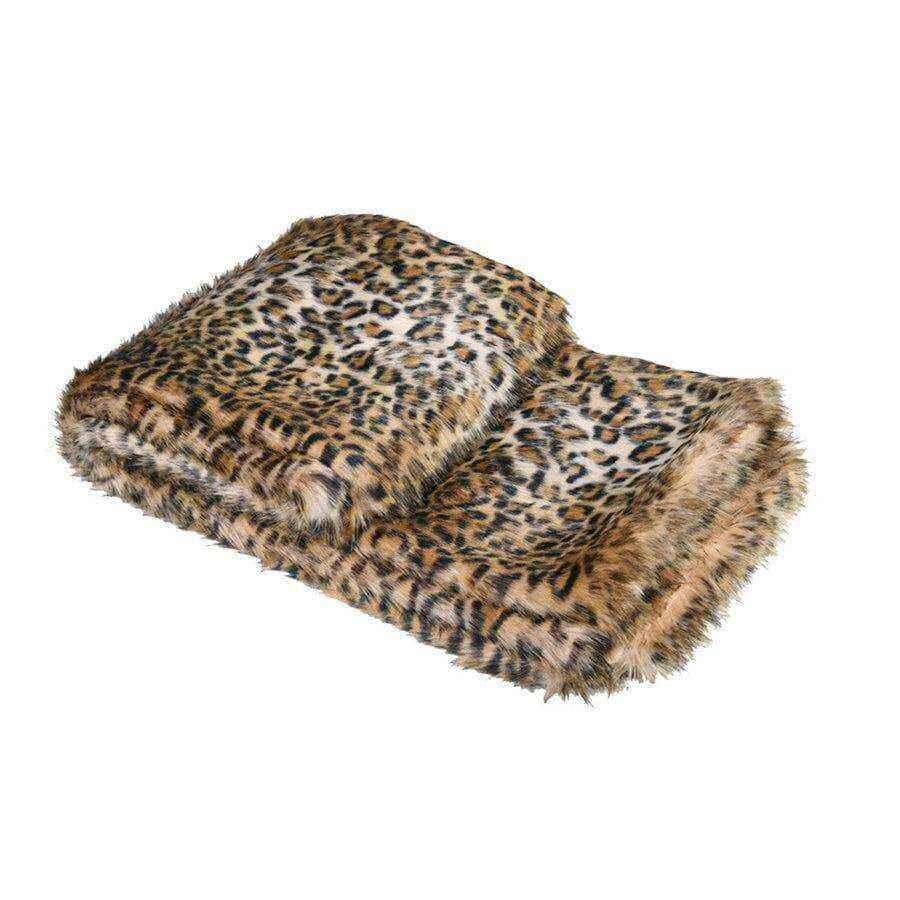 Fluffy Leopard Print Faux Fur Throw - The Farthing