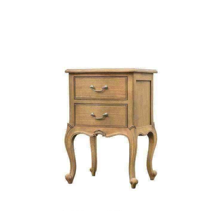 French Inspired Weather Wood Bedside Table - The Farthing