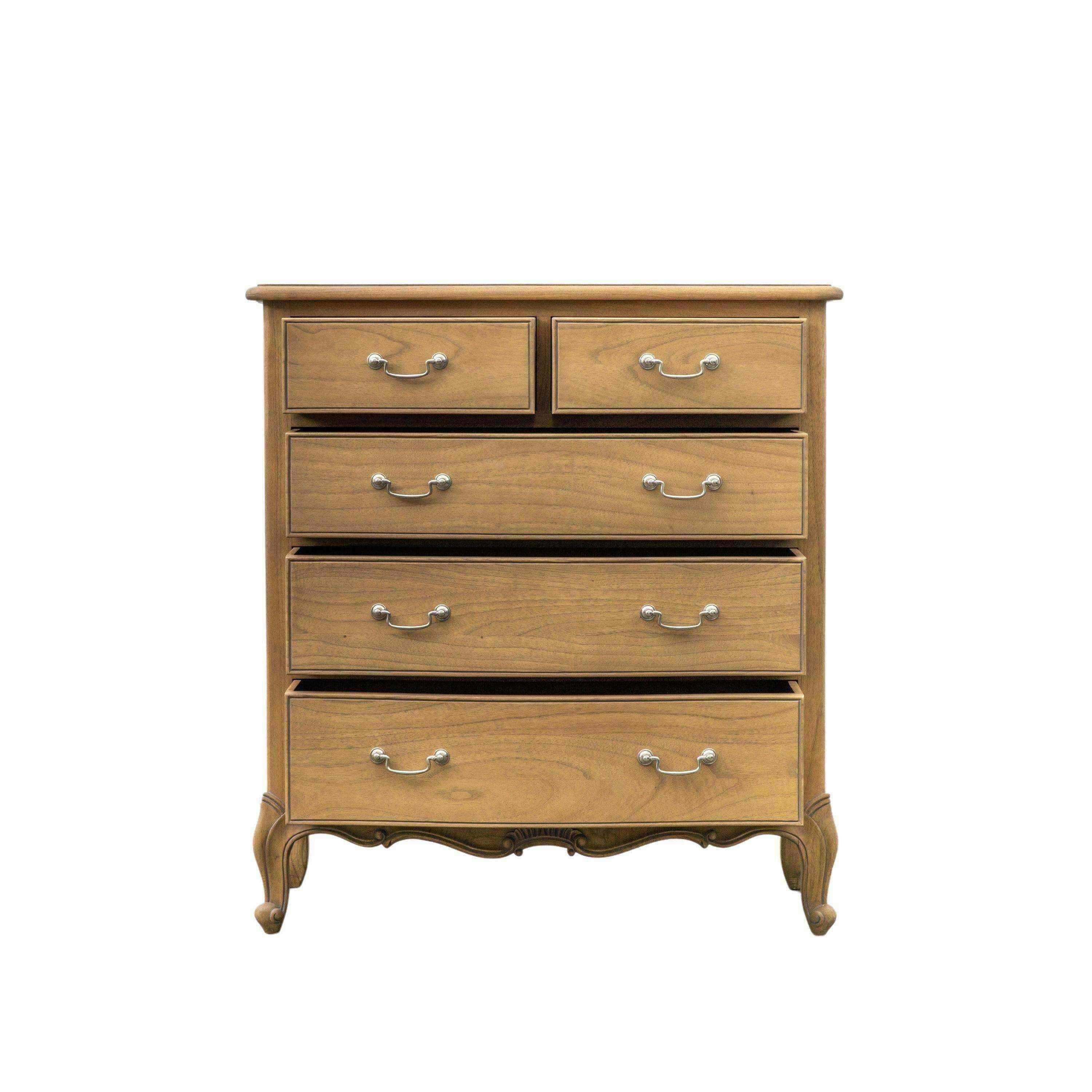 French Inspired Weather Wood Chest of Drawers - The Farthing