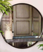 Galvanised Metal Wall Mirror with Shelf - The Farthing