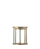 Glass Topped Luxe Gold Frame Circular Nestling Table Set - The Farthing