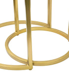 Glass Topped Luxe Gold Frame Circular Nestling Table Set - The Farthing