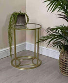 Glass Topped Round Gold Side Table - The Farthing