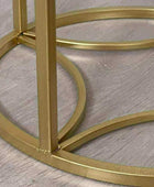 Glass Topped Round Gold Side Table - The Farthing