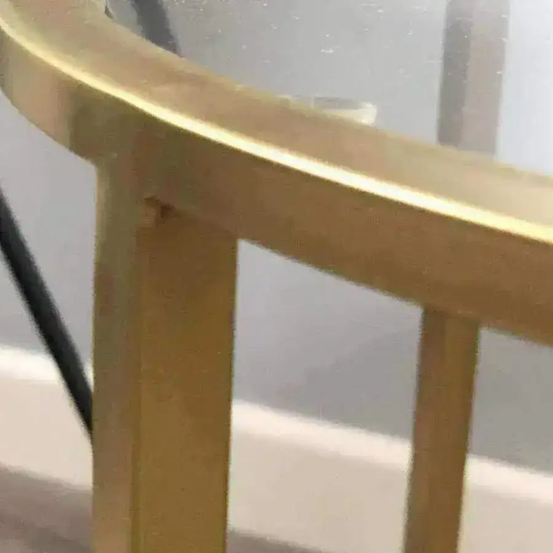 Glass Topped Round Gold Side Table