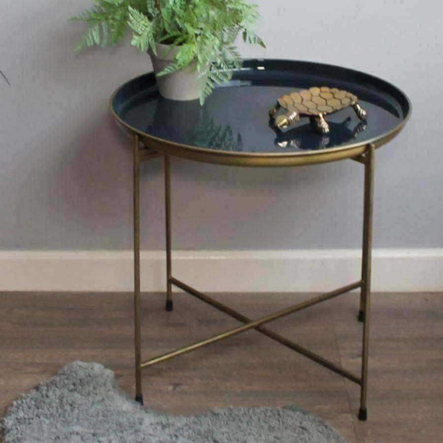 Gold and Blue Tray Table - The Farthing