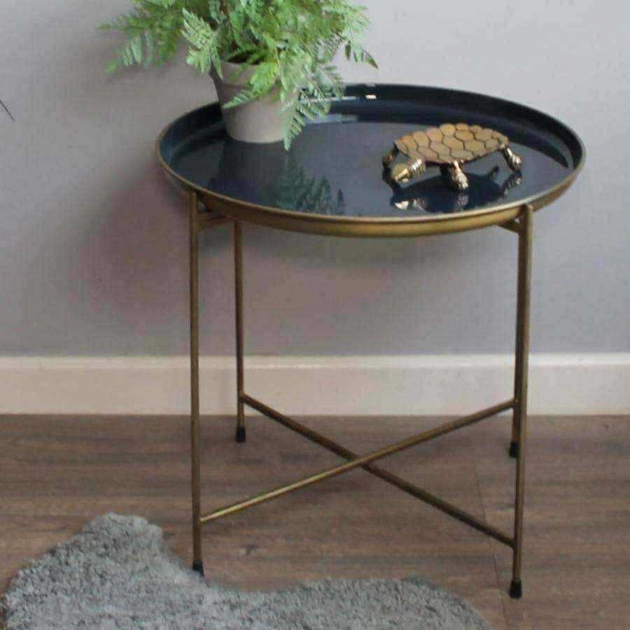 Gold and Blue Tray Table - The Farthing