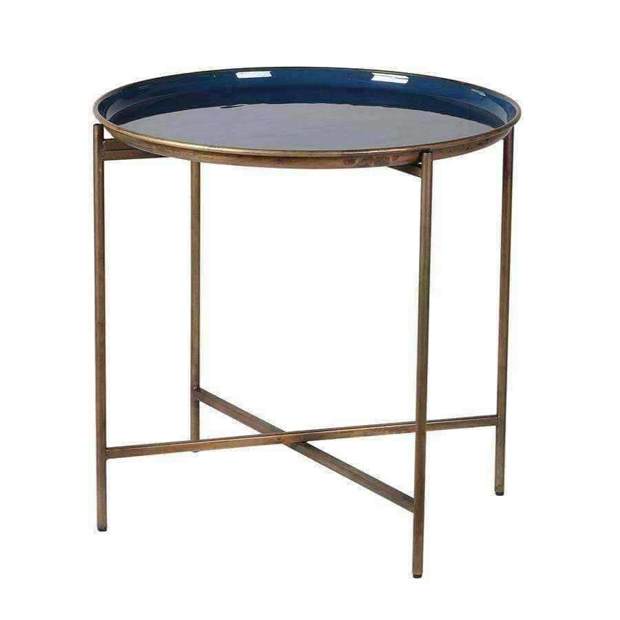 Gold and Blue Tray Table - The Farthing