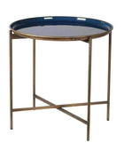 Gold and Blue Tray Table - The Farthing