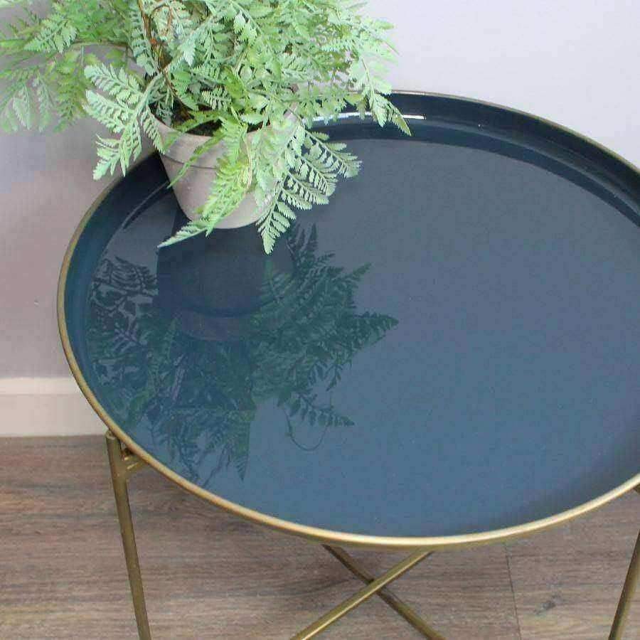 Gold and Blue Tray Table - The Farthing