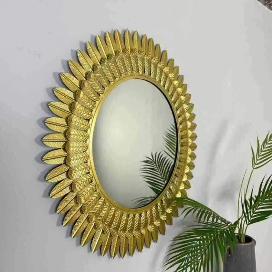 Gold Deco Round Feather - The Farthing