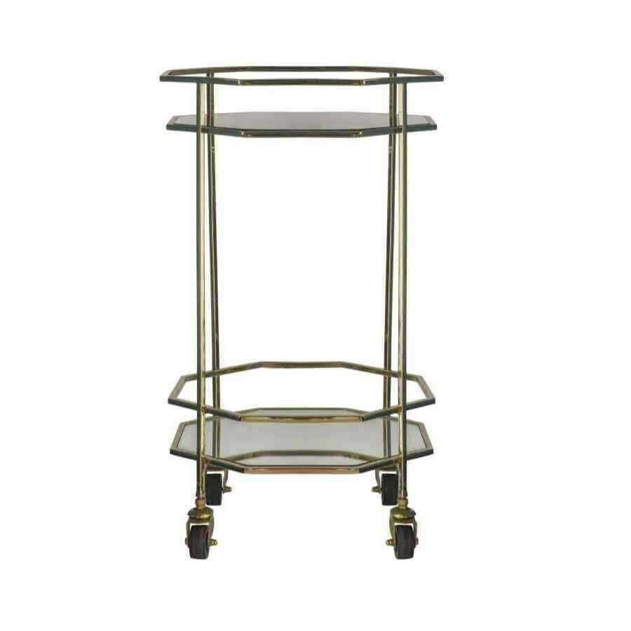 Gold Octagonal Drinks Trolley - The Farthing