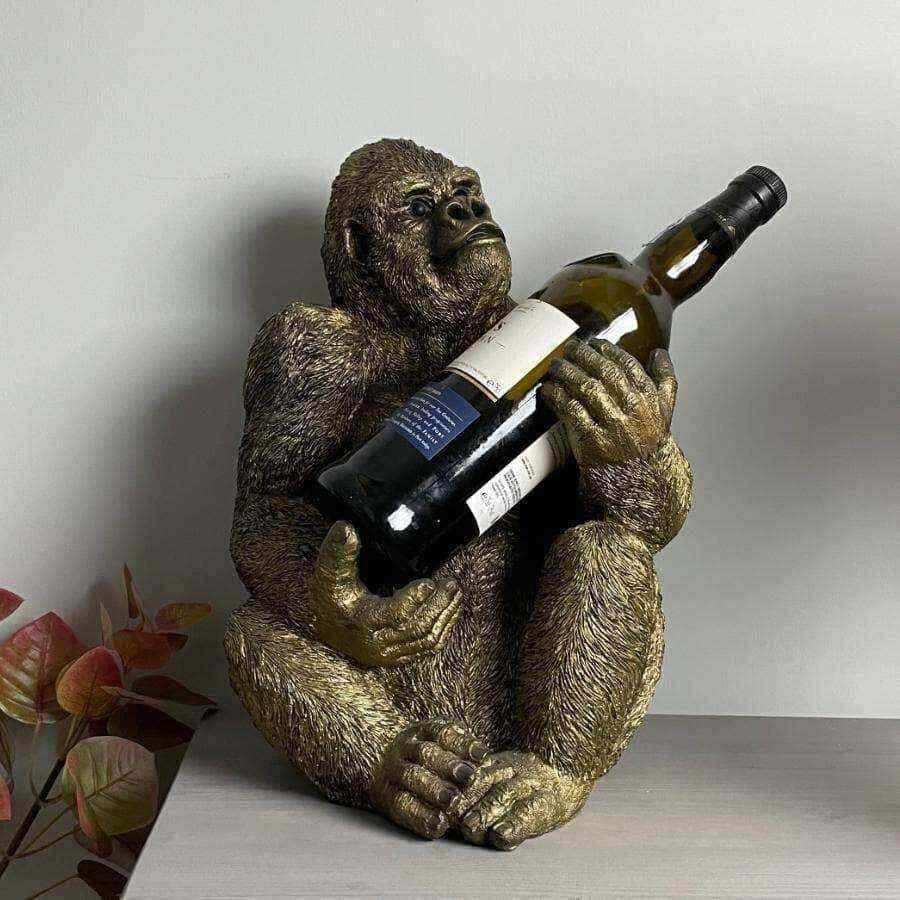 Golden Gorilla Wine Bottle Holder - The Farthing