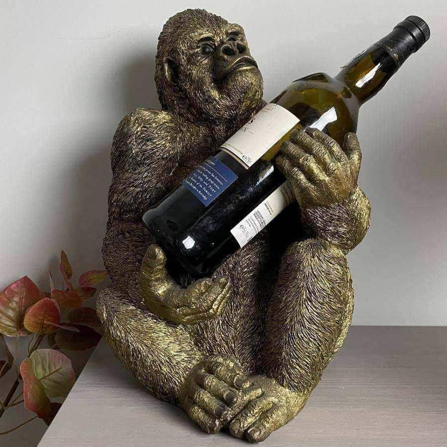 Golden Gorilla Wine Bottle Holder - The Farthing