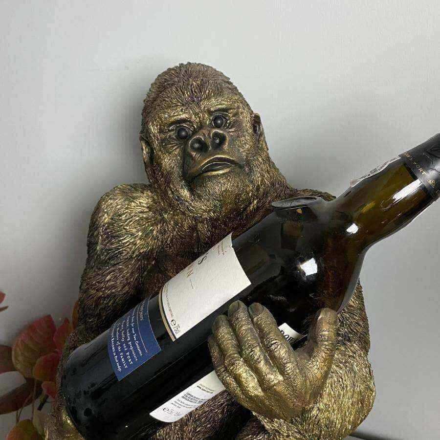 Golden Gorilla Wine Bottle Holder - The Farthing