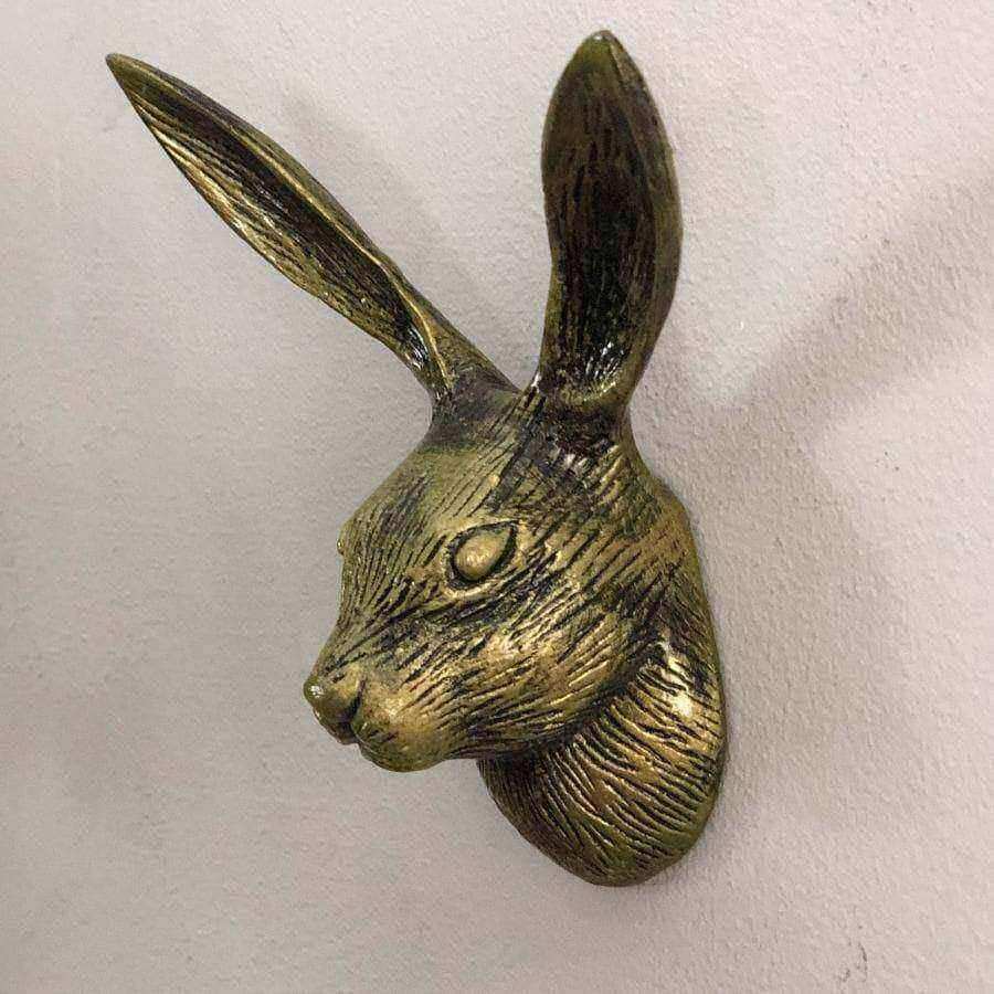 Golden Hare Head Door Hook - The Farthing