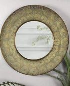 Golden Metal Filigree Circles Wall Mirror - The Farthing