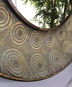 Golden Metal Filigree Circles Wall Mirror - The Farthing