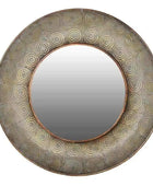 Golden Metal Filigree Circles Wall Mirror - The Farthing